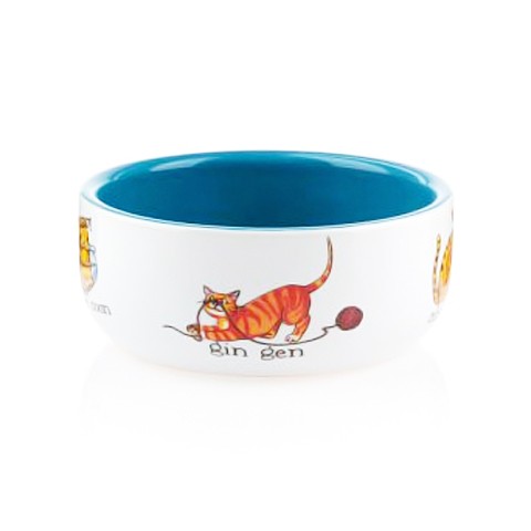 Beeztees Миска для кошек фарфоровая Играющие кошки, 250мл, 11.5см