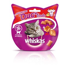 Whiskas DUO Treats, лакомство для кошек, говядина и сыр