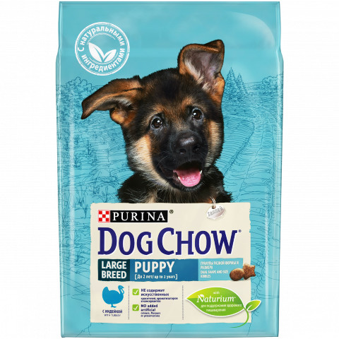 Dog Chow сухой корм для щенков крупных пород, индейка