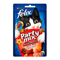 Felix Party Mix Гриль: говядина курица лосось лакомство для кошек