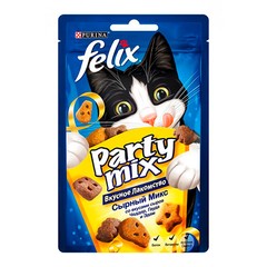 Felix Party Mix Сырный: чеддер гауда эдам лакомство для кошек