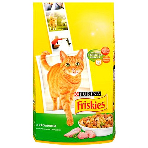 Friskies Adult сухой корм для Кошек Кролик с Полезными Овощами