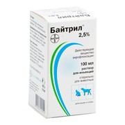 BAYER Baytril Байтрил 2,5% инъекционный раствор для кошек и собак, 100мл