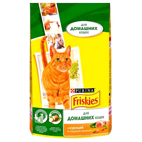 Friskies Indoor сухой корм для домашних Кошек Курица и Садовая Зелень
