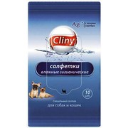 Cliny салфетки влажные для собак и кошек гигиенические, 10шт