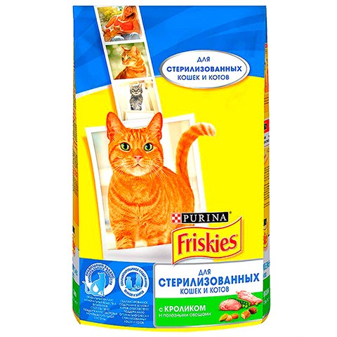 Friskies Sterilised сухой корм для Стерилизованных кошек Кролик с Овощами