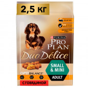 Сухой корм PRO PLAN® DUO DELICE для взрослых собак мелких и карликовых пород с двойной текстурой гранул, с высоким содержанием говядины