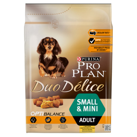 Pro Plan Duo Delice OptiBalance с курицей и рисом Корм сухой для мелких и карликовых собак всех пород