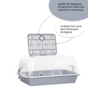 ЗооЭкспресс Террариум с пластмассовой дверкой, полупрозрачный