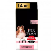 Сухой корм PRO PLAN SENSITIVE SKIN для взрослых собак средних пород с чувствительной кожей, с высоким содержанием лосося