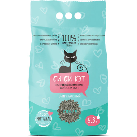 CC-CAT комкующийся с голубой глиной наполнитель для кошачьего туалета