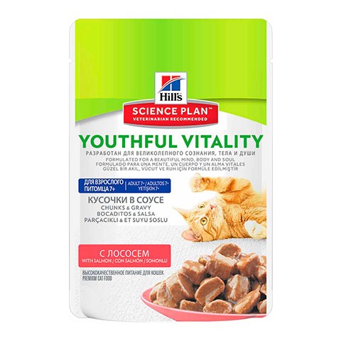 Hill's Youthful Vitality пауч для пожилых кошек лосось
