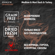 Grandorf Duck & Turkey Adult Medium & Maxi корм сухой для взрослых собак средних и крупных пород с нормальной активностью, чувствительным пищеварением или склонных к аллергии