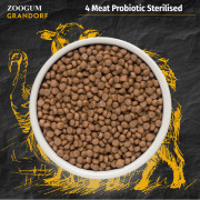 Grandorf 4 Meat PROBIOTIC Sterilised корм сухой для взрослых стерилизованных кошек и пожилых кошек с чувствительным пищеварением или склонных к аллергии 4 вида мяса