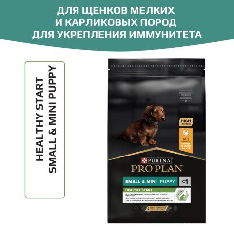 Сухой корм PRO PLAN HEALTHY START для щенков мелких и карликовых пород, с высоким содержанием курицы