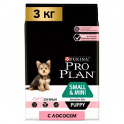 Pro Plan OptiDerma Sensitive Skin Small & Mini Puppy с лососем Корм сухой для щенков мелких и карликовых пород с чувствительной кожей