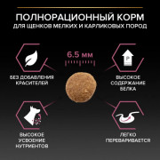 Pro Plan OptiDerma Sensitive Skin Small & Mini Puppy с лососем Корм сухой для щенков мелких и карликовых пород с чувствительной кожей