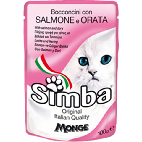 Simba Cat Pouch паучи для кошек лосось с камбалой