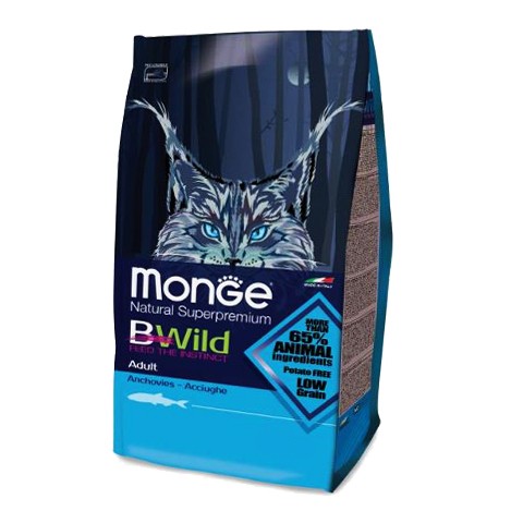 Monge BWild Cat Anchovies корм для взрослых кошек с анчоусами