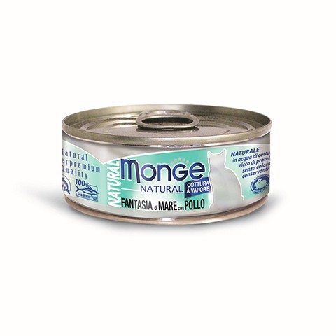Monge Cat Natural консервы для кошек морепродукты с курицей