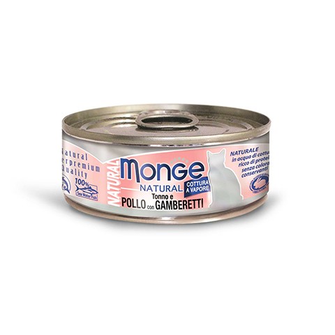Monge Cat Natural консервы для кошек тунец с курицей и креветками