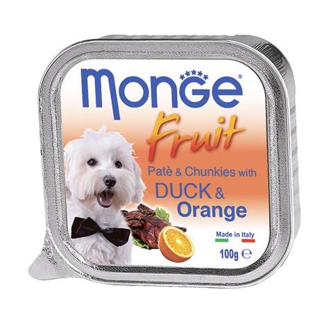 Monge Dog Fruit консервы для собак утка с апельсином