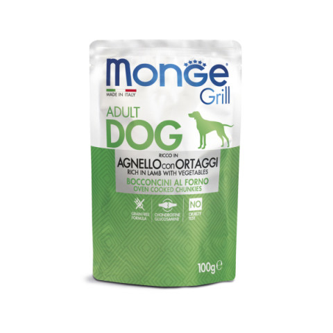 Monge Dog Grill Pouch паучи для собак ягненок с овощами