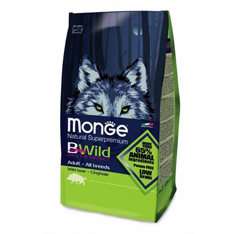 Monge Dog BWild LOW GRAIN низкозерновой корм из мяса дикого кабана для взрослых собак всех пород