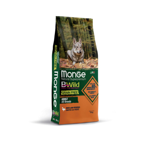 Monge Dog GRAIN FREE беззерновой корм для собак всех пород утка с картофелем