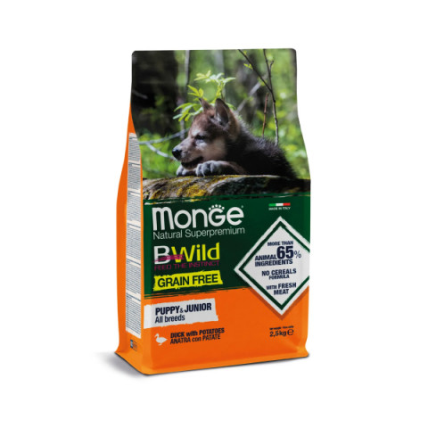 Monge Dog GRAIN FREE беззерновой корм для щенков утка с картофелем