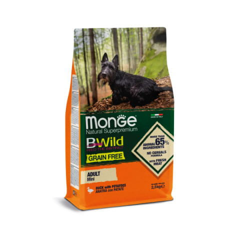 Monge Dog GRAIN FREE Mini беззерновой корм для собак мелких пород утка с картофелем