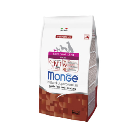 Monge Dog Speciality Extra Small корм для взрослых собак миниатюрных пород ягненок с рисом и картофелем