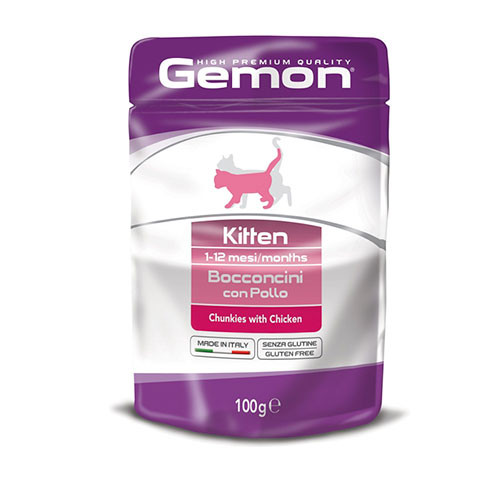 Gemon Cat Pouch паучи для котят кусочки курицы
