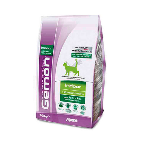Gemon Cat Indoor корм для домашних кошек с курицей и рисом