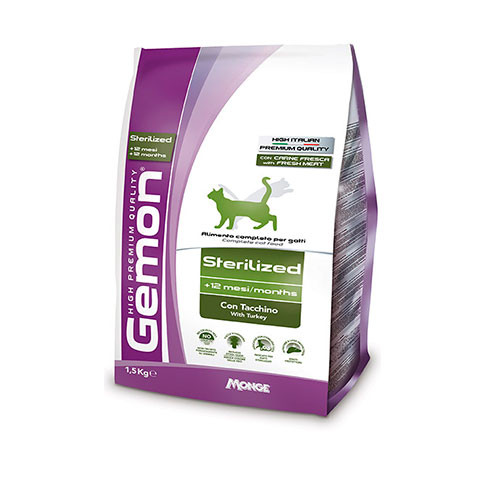 Gemon Cat Sterilised корм для стерилизованных кошек с индейкой