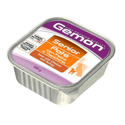 Gemon Dog консервы для пожилых собак паштет курица с индейкой