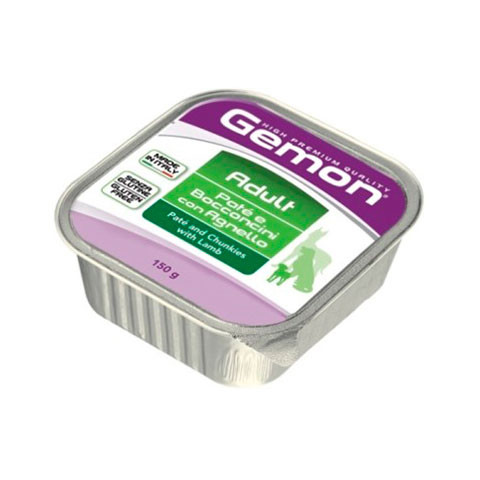 Gemon Dog консервы для собак паштет с кусочками ягненка