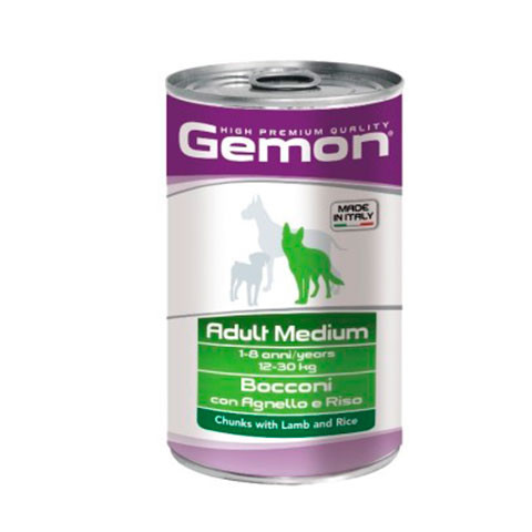 Gemon Dog Medium консервы для собак средних пород кусочки ягненка с рисом