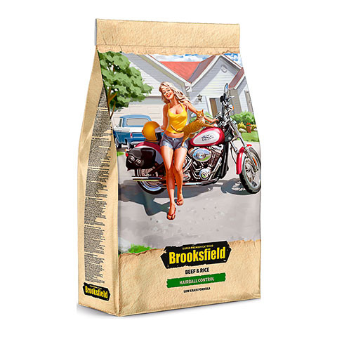 BROOKSFIELD Adult Cat Hairball Control Beef сухой корм препятствующий образованию комочков шерсти в желудке