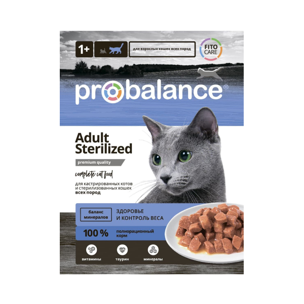 Купить ПРОБАЛАНС консервы для стерилизованных кошек и кастрированных котов