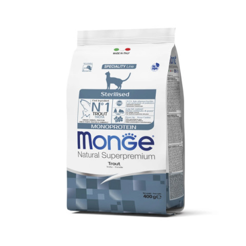 Monge Cat Monoprotein Sterilised Trout корм для стерилизованных кошек с форелью