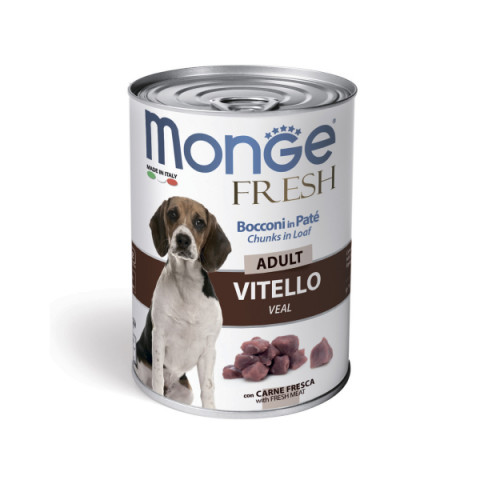 Monge Dog Fresh Chunks in Loaf консервы для собак мясной рулет телятина