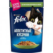 Felix корм консервированный для кошек кусочки в желе кролик