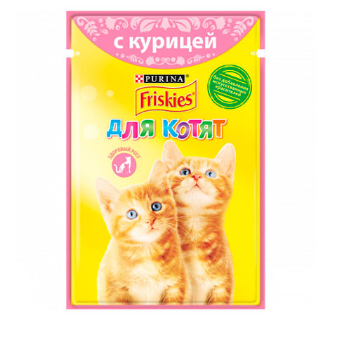Friskies корм консервированный для котят курица в подливке