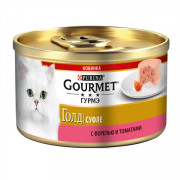 Gourmet Gold корм консервированный для кошек суфле форель томат