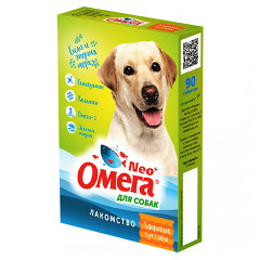 ОМЕГА NEO+ лакомство для собак с глюкозамином и коллагеном 90 таб.