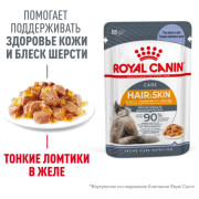 Royal Canin Hair&Skin Care корм влажный для кошек для поддержания здоровья кожи и красоты шерсти, кусочки в желе