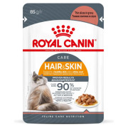 Royal Canin Hair&Skin Care корм влажный для кошек для поддержания здоровья кожи и красоты шерсти, кусочки в соусе