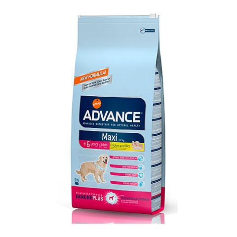 ADVANCE Maxi Senior корм сухой для пожилых собак крупных пород с курицей и рисом