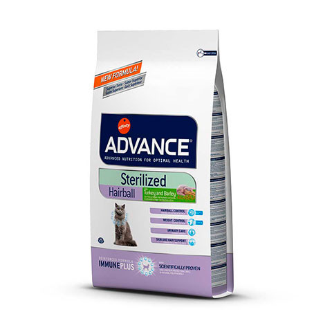ADVANCE Sterilized Hairball корм сухой для вывода шерсти у стерилизованных кошек